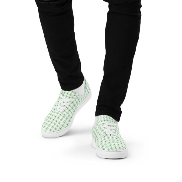 Plumbob Green Diamond Men’s lace-up canvas shoes - Image 3