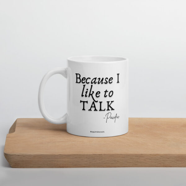 "I like to talk" White glossy mug - Image 2