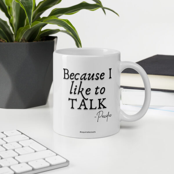 "I like to talk" White glossy mug - Image 3