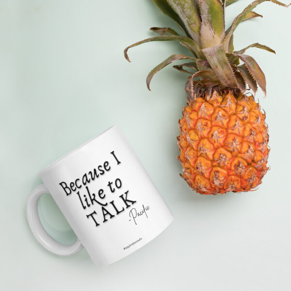 "I like to talk" White glossy mug - Image 5