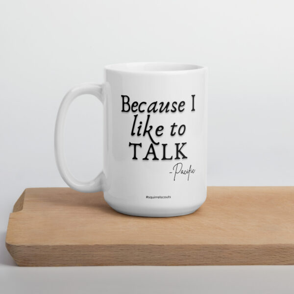 "I like to talk" White glossy mug - Image 7