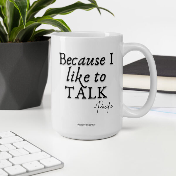 "I like to talk" White glossy mug - Image 8