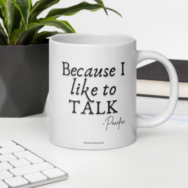 "I like to talk" White glossy mug - Image 10